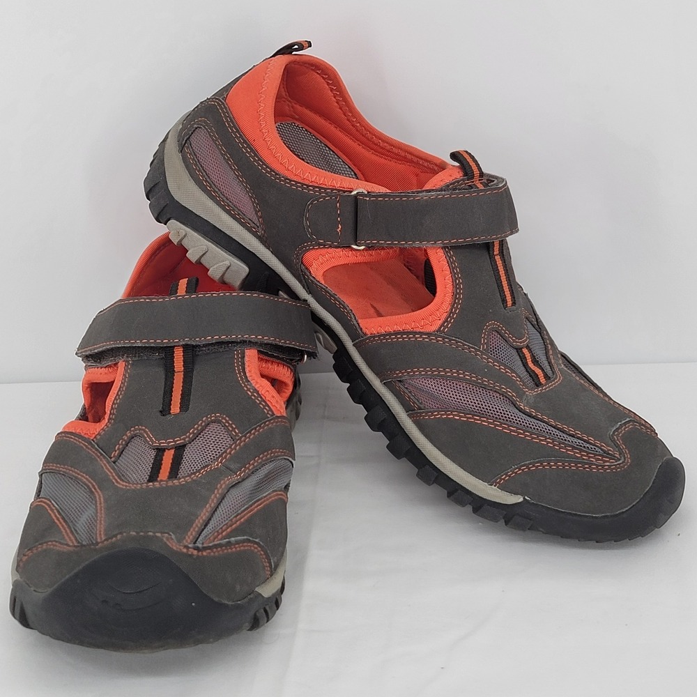 Mens King Size Sport Sandals Closed Toe Hiking Shoes Grey Orange 13 EW